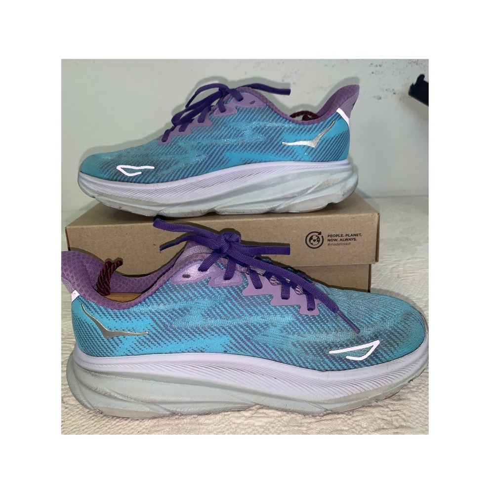 Hoka Clifton 7.5 Womens Blue Purple Running Shoes Sneakers 1133340 BBLP - Picture 2 of 8